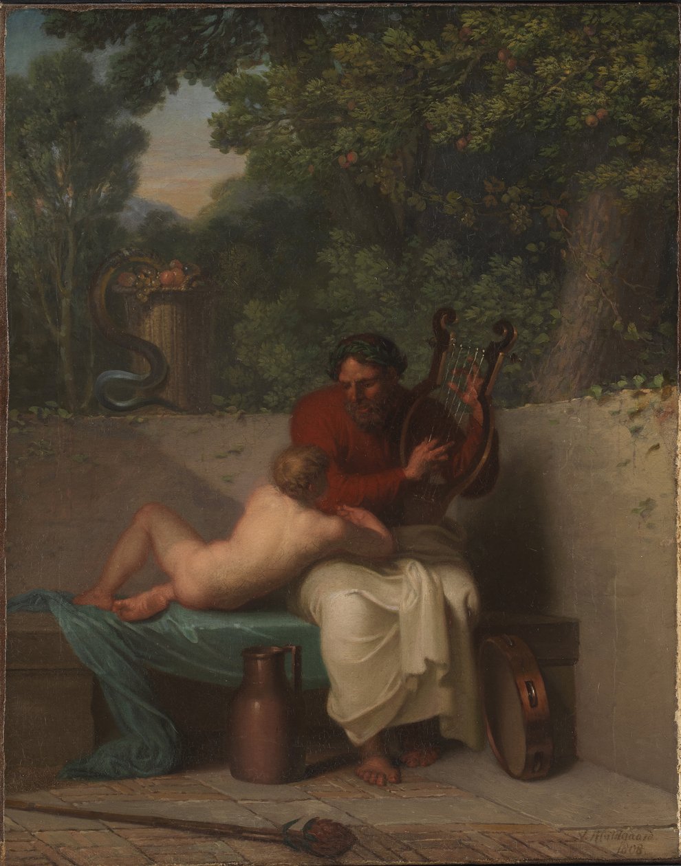 Řecký básník Anacreon a Bathyll, 1808. od Nicolai Abraham Abildgaard