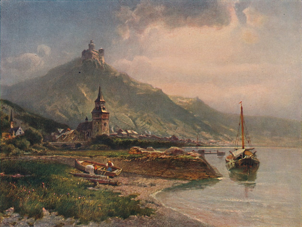 Braubach und die Marksburg, zámek Braubach a Marksburg, 1923. od Nicolai Astudin