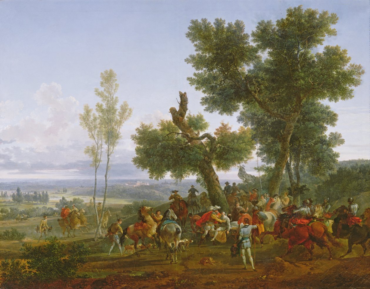 Setkání Jindřicha IV., krále Francie a Navarry, a Maximiliena de Béthune, vévody ze Sully na pláni Beuvron den po bitvě u Ivry v roce 1590, 1822 od Nicolas Antoine Taunay