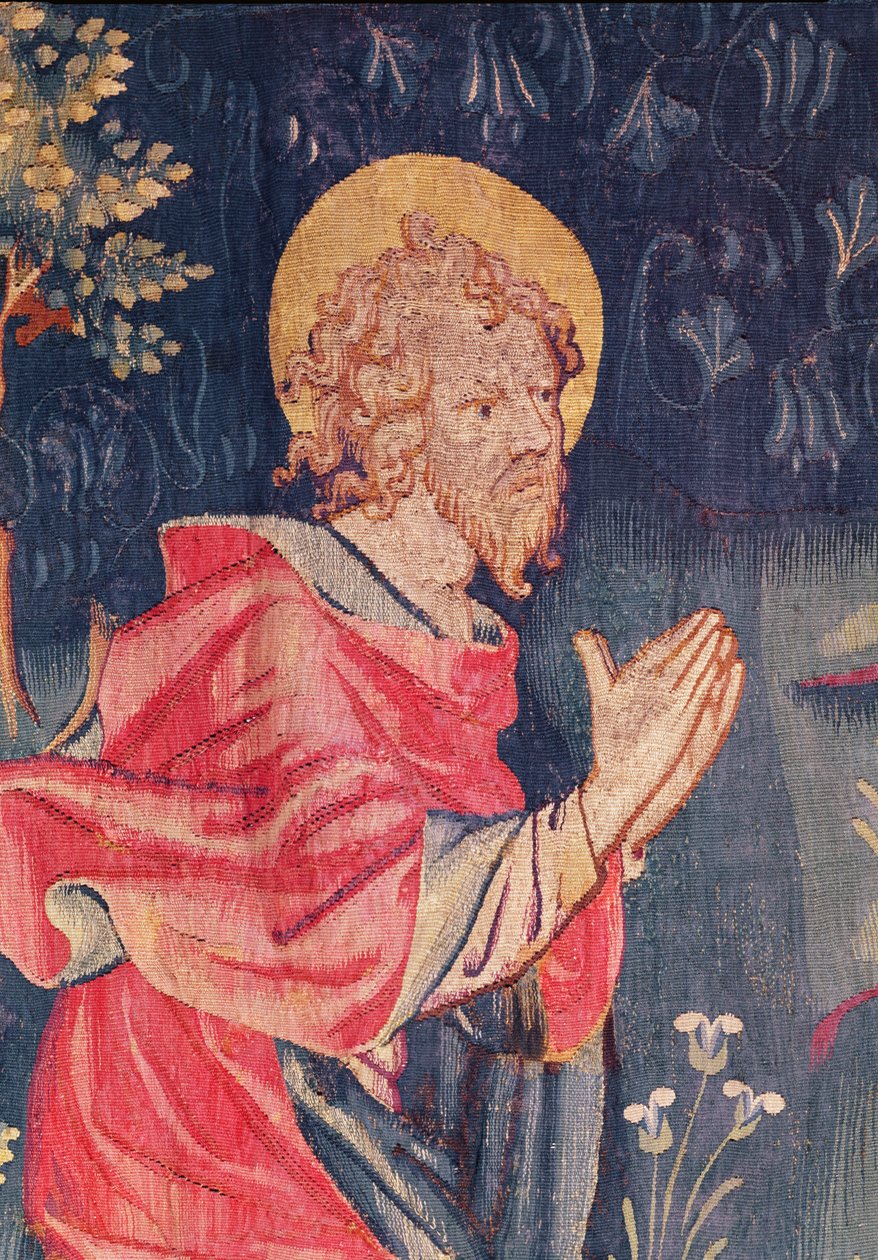 Saint John, detail z Apocalypse Tapiserie Angers, 1373-87 (tapisérie) od Nicolas Bataille