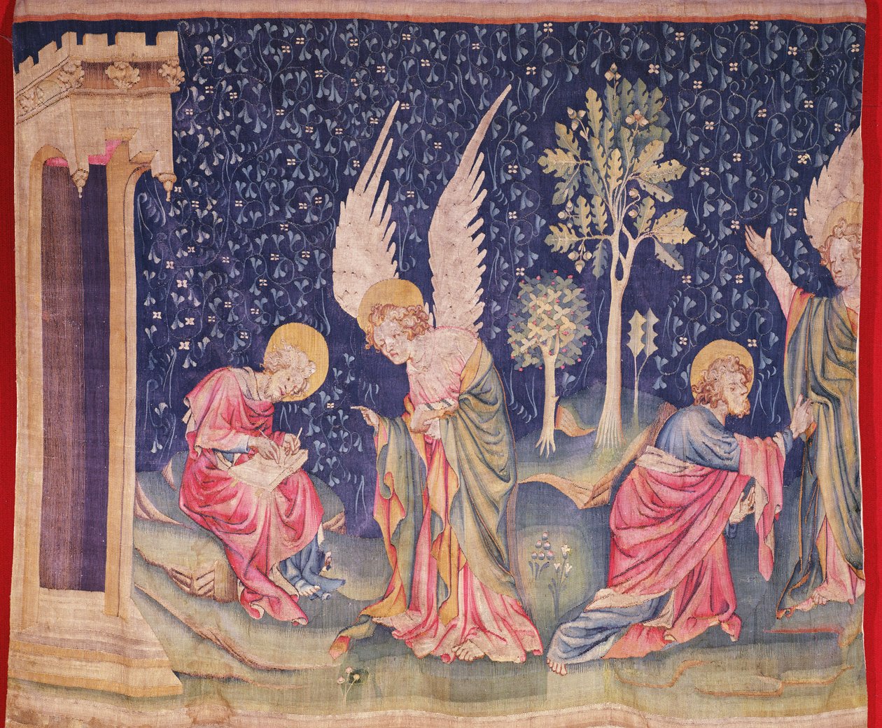 Svatý Jan a anděl z Apokalypsy Tapiserie Angers, 1373-87 (tapisérie) od Nicolas Bataille