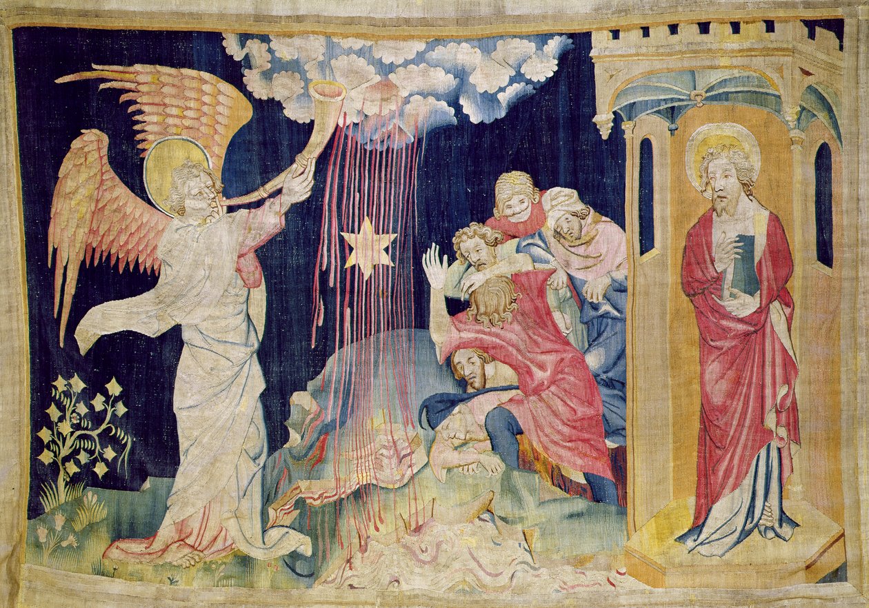 Třetí polnice a pelyňková hvězda, číslo 22 z "Apokalypsy z Angers", 1373-87 (tapiserie) od Nicolas Bataille