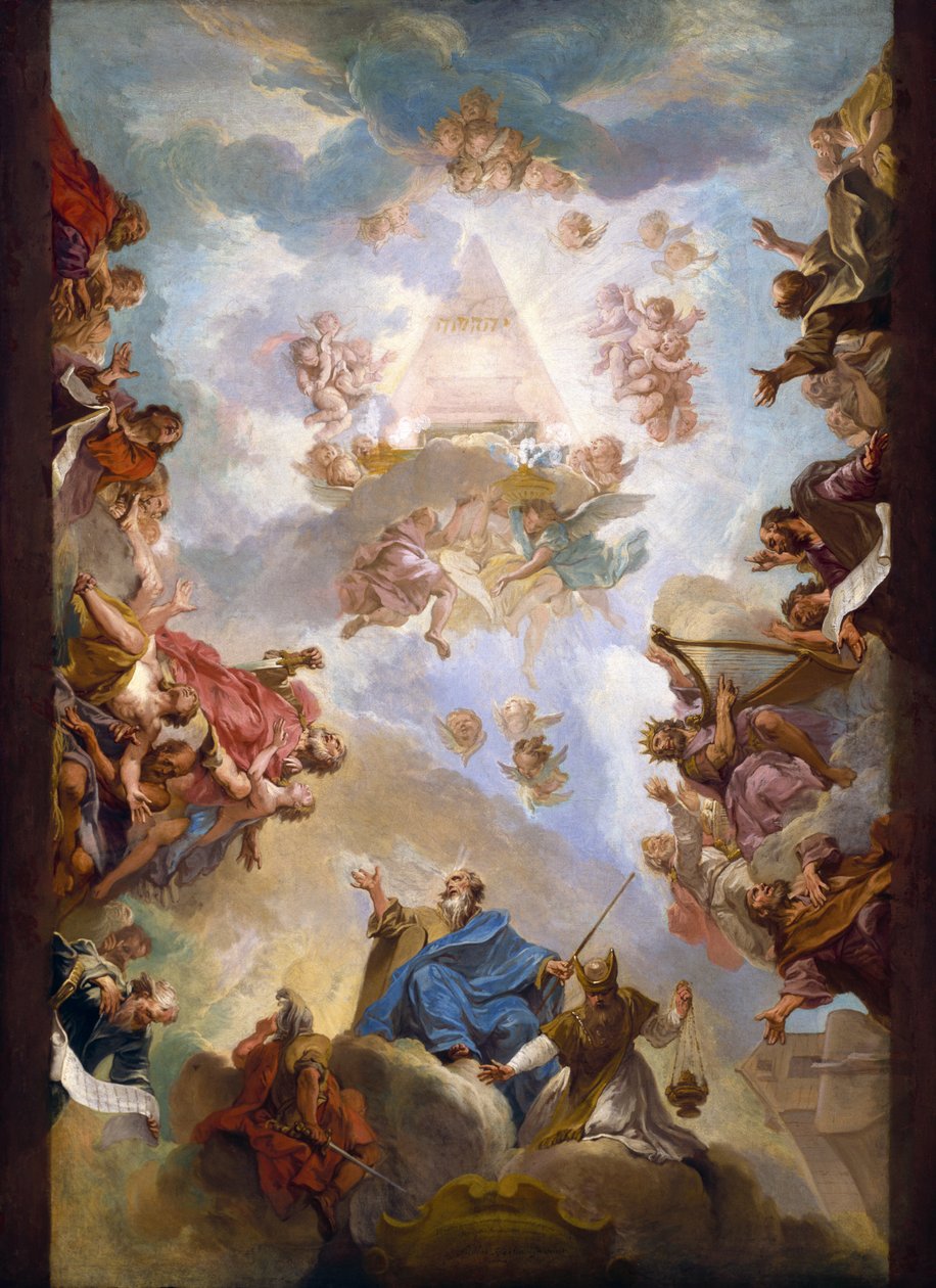 Proroci a králové Starého zákona uctívající Jehovovo jméno, 1718 od Nicolas Bertin