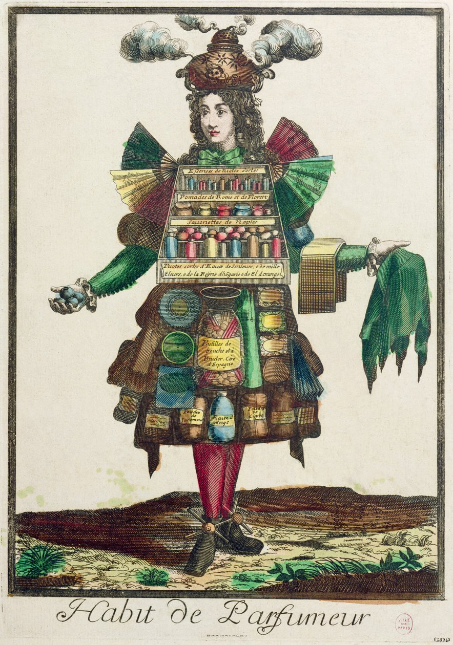 Kostým parfémáře (barevná rytina) od Nicolas Bonnart