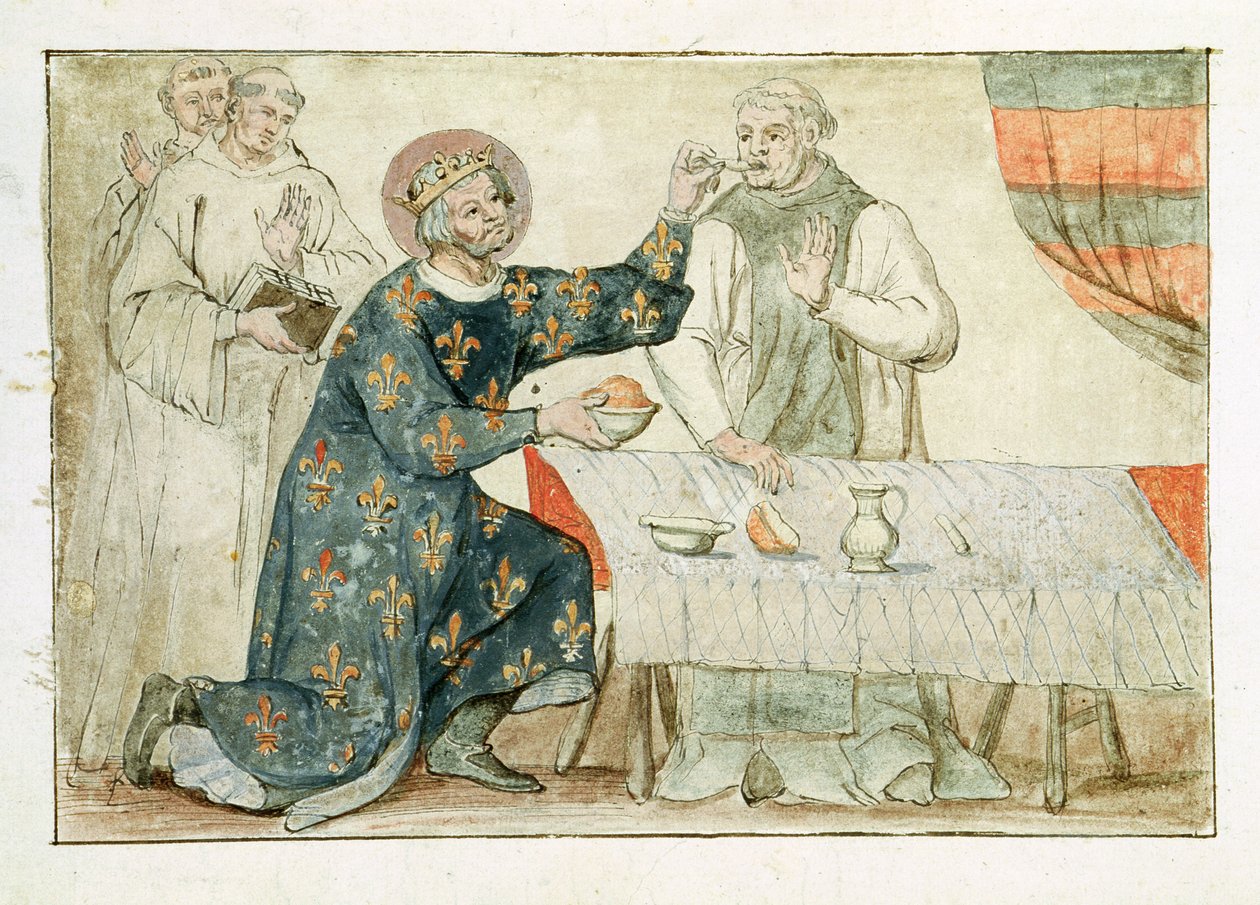 Ms 1779 fol. 81 St. Louis krmící lakomého mnicha, z 