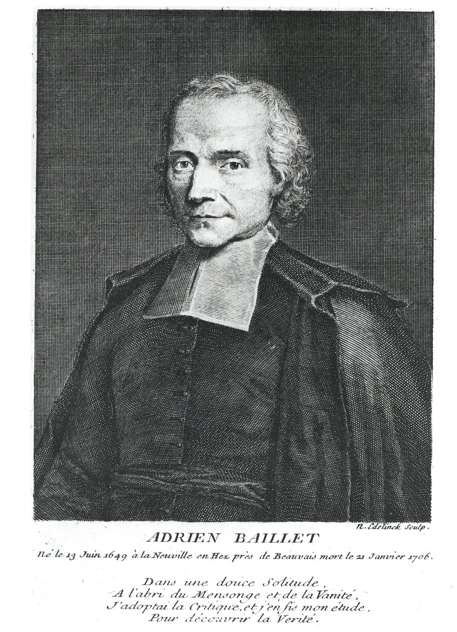 Portrét Adriena Bailleta (1649-1706) od Nicolas Etienne Edelinck