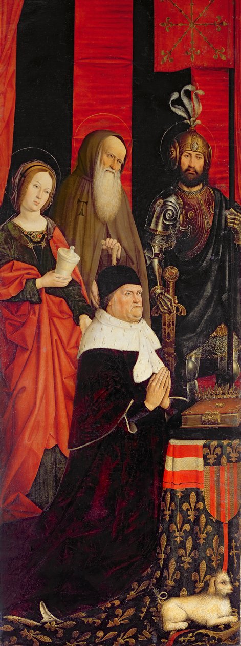 Triptych Mojžíše a hořící keř, levý panel zobrazující René I d