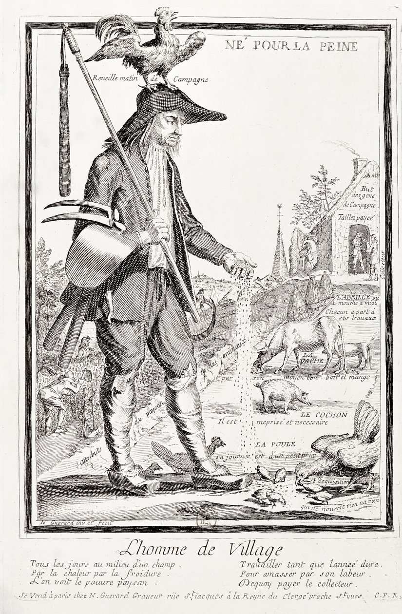 Vesnický rolník, Born to Suffer, kolem roku 1780 (viz také 101779) od Nicolas Guerard