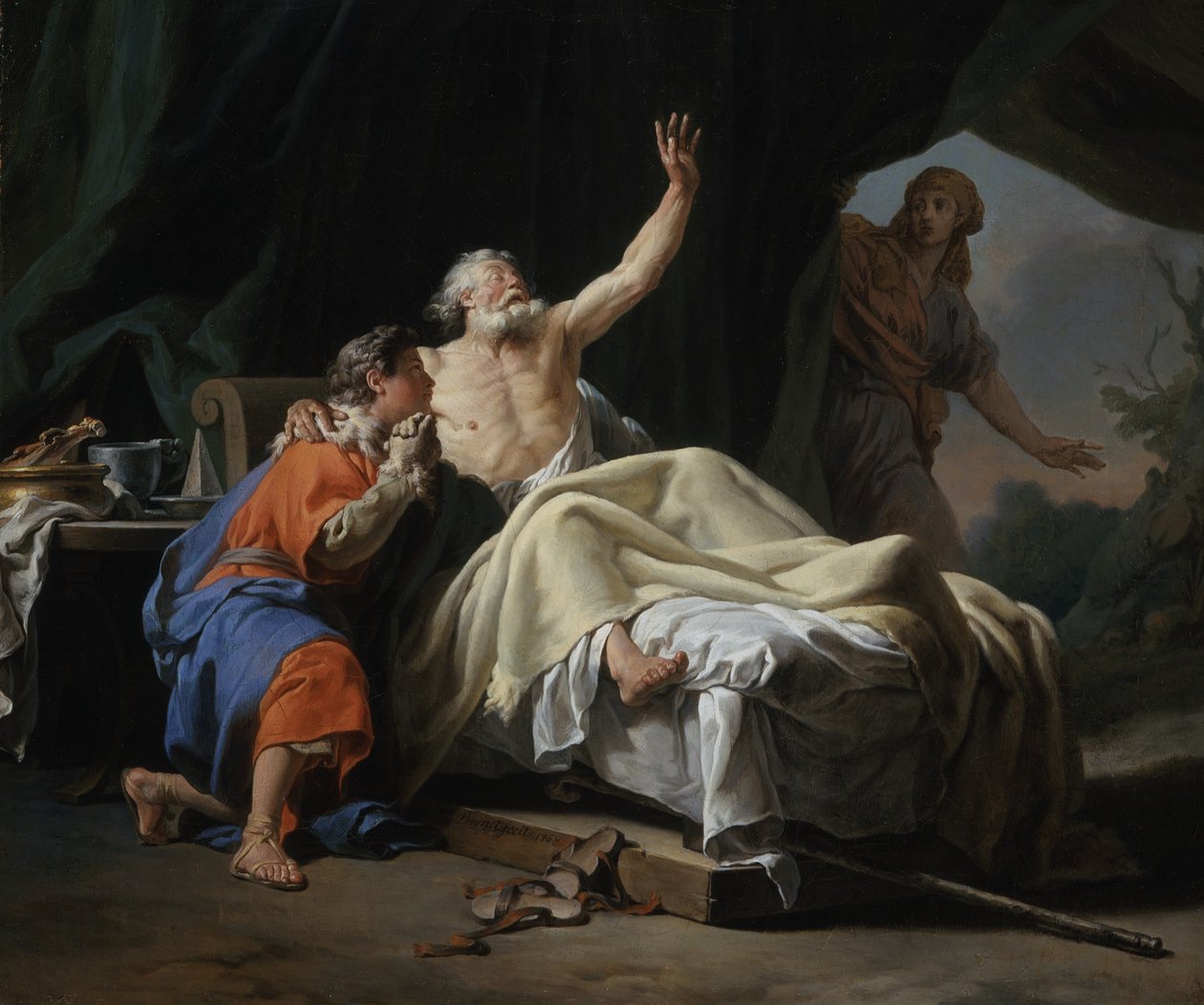 Isaac Blessing Jacob, 1768   Obrazy Olej na plátně od Nicolas Guy Brenet