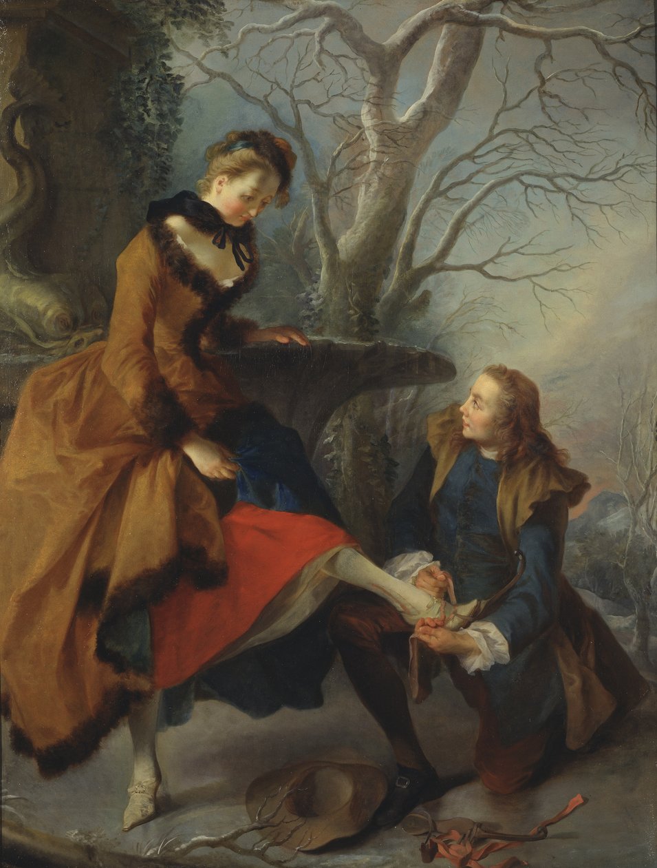Upevňování brusle, 1743 od Nicolas Lancret
