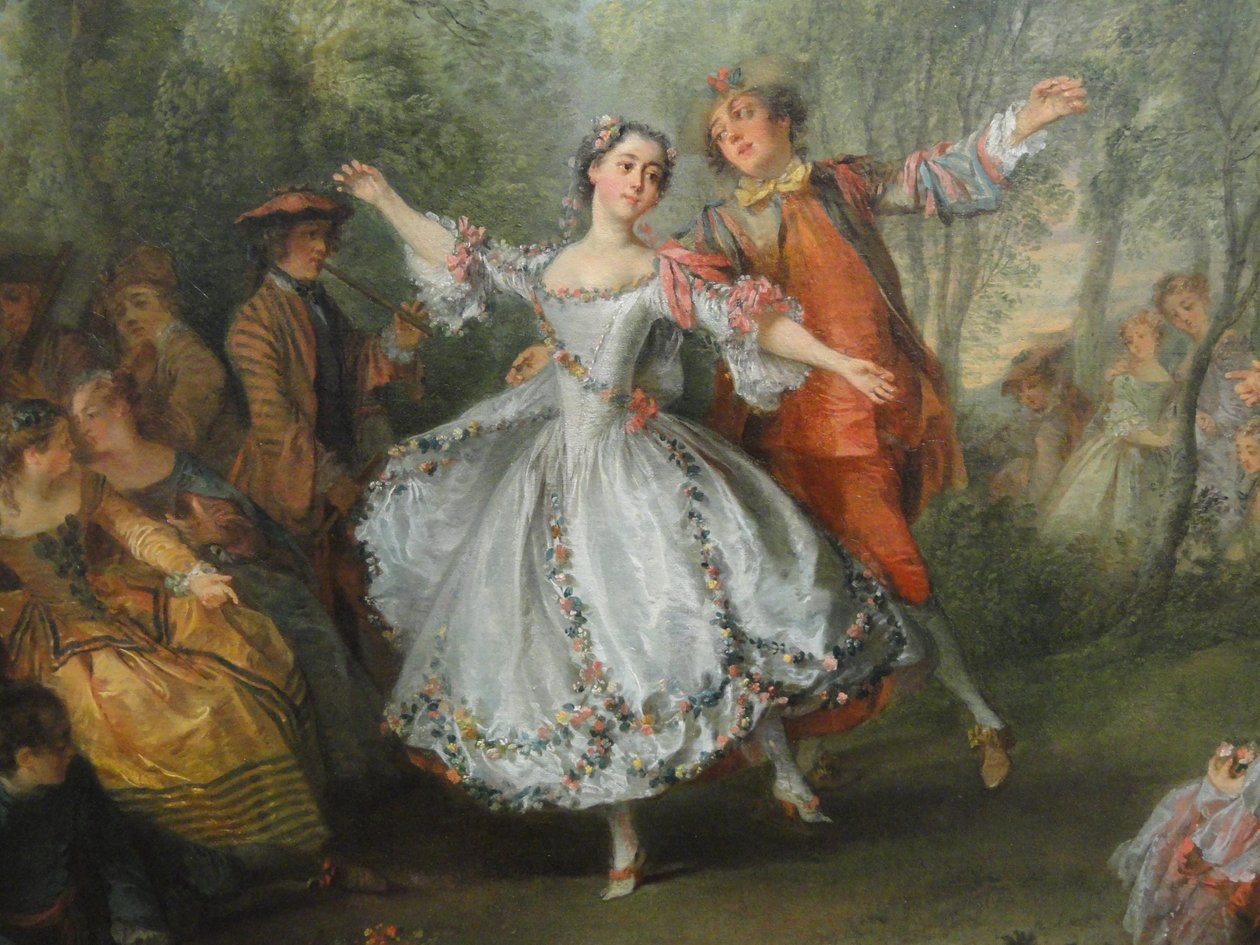 Tanec La Camargo (detail), kolem roku 1730 od Nicolas Lancret