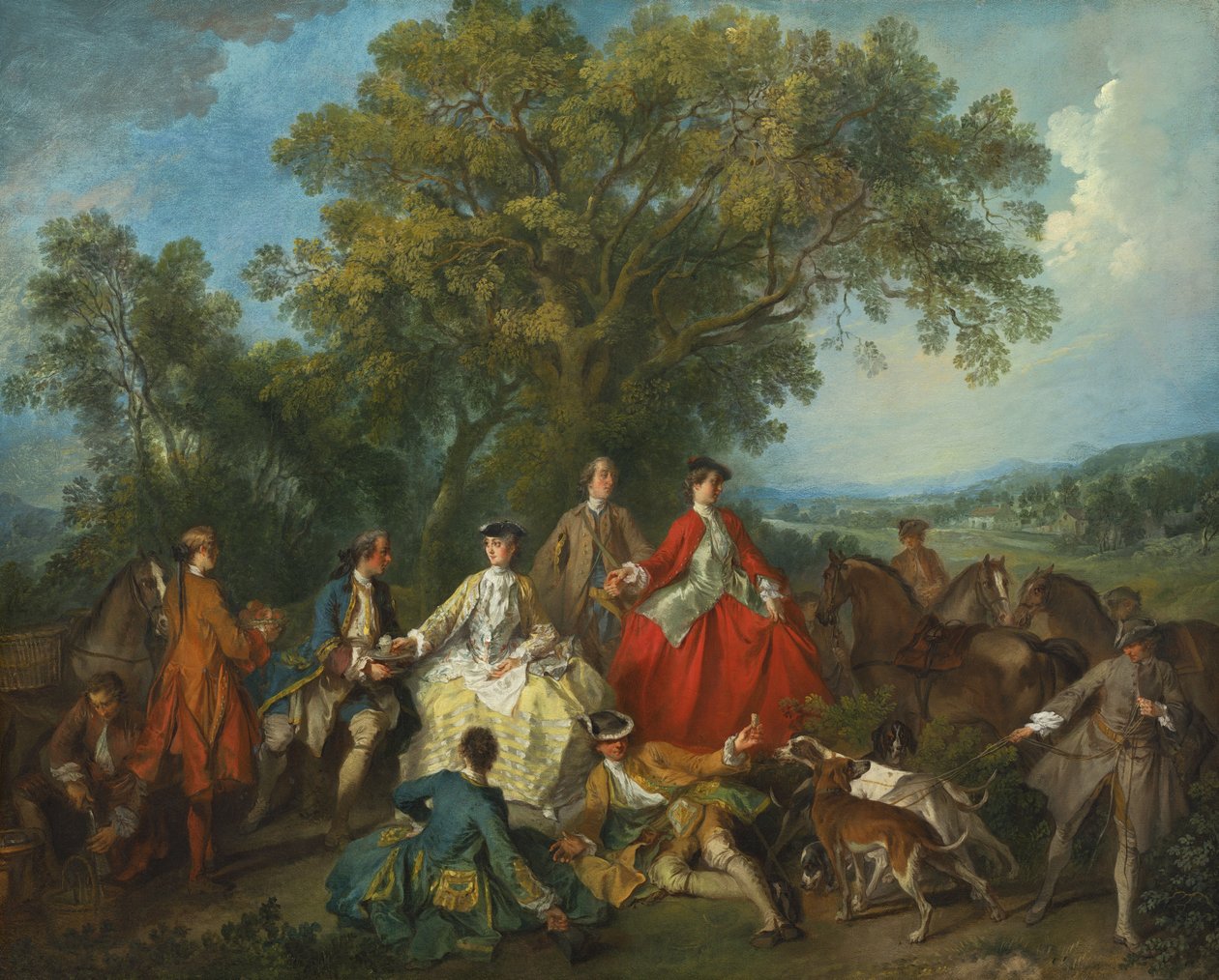 Piknik po lovu, cca 1735-40 od Nicolas Lancret