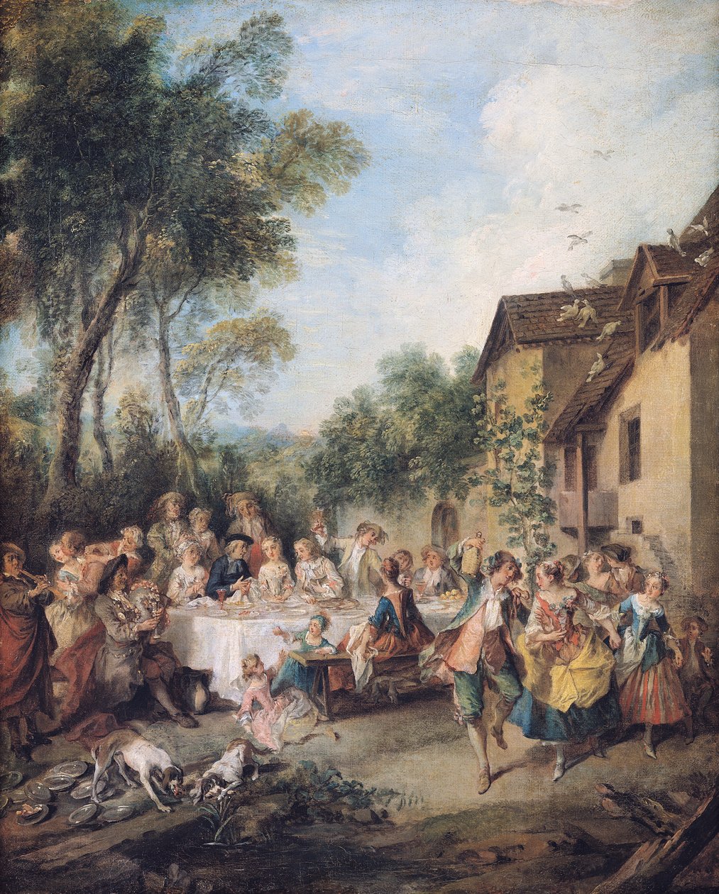 Svatební hostina na vesnici od Nicolas Lancret