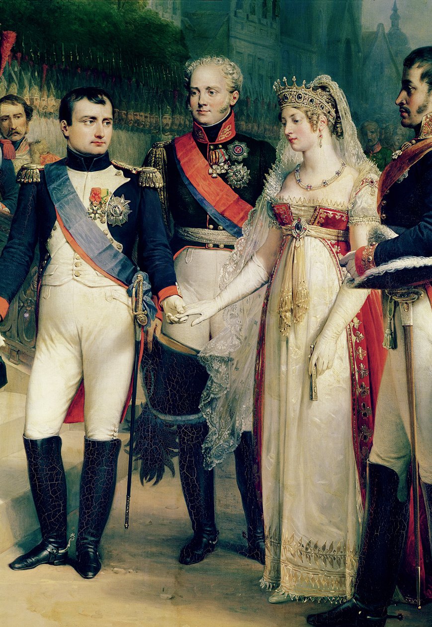 Napoleon Bonaparte (1769-1821) Přijetí královny Louisy Pruské (1776-1810) v Tilsitu, 6. července 1807, 1837 (detail 105904) od Nicolas Louis Francois Gosse