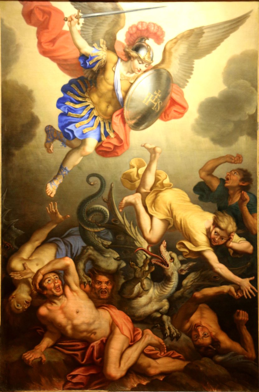 Svatý Michael drtí vzbouřené anděly od Nicolas Mignard
