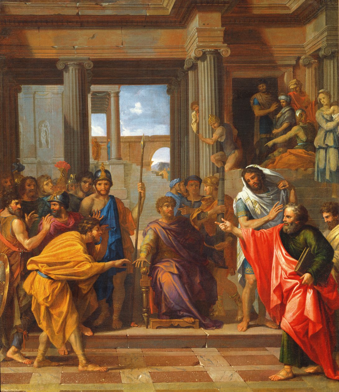 Přípravná studie zobrazující zázrak svatého Pavla, oslepení Elymas od Nicolas Pierre Loir