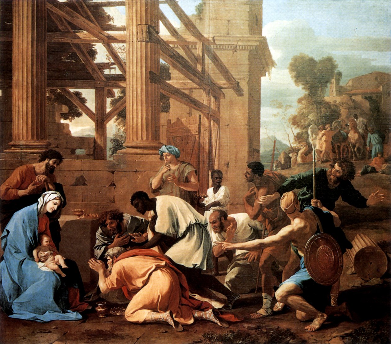 Klanění tří králů od Nicolas Poussin