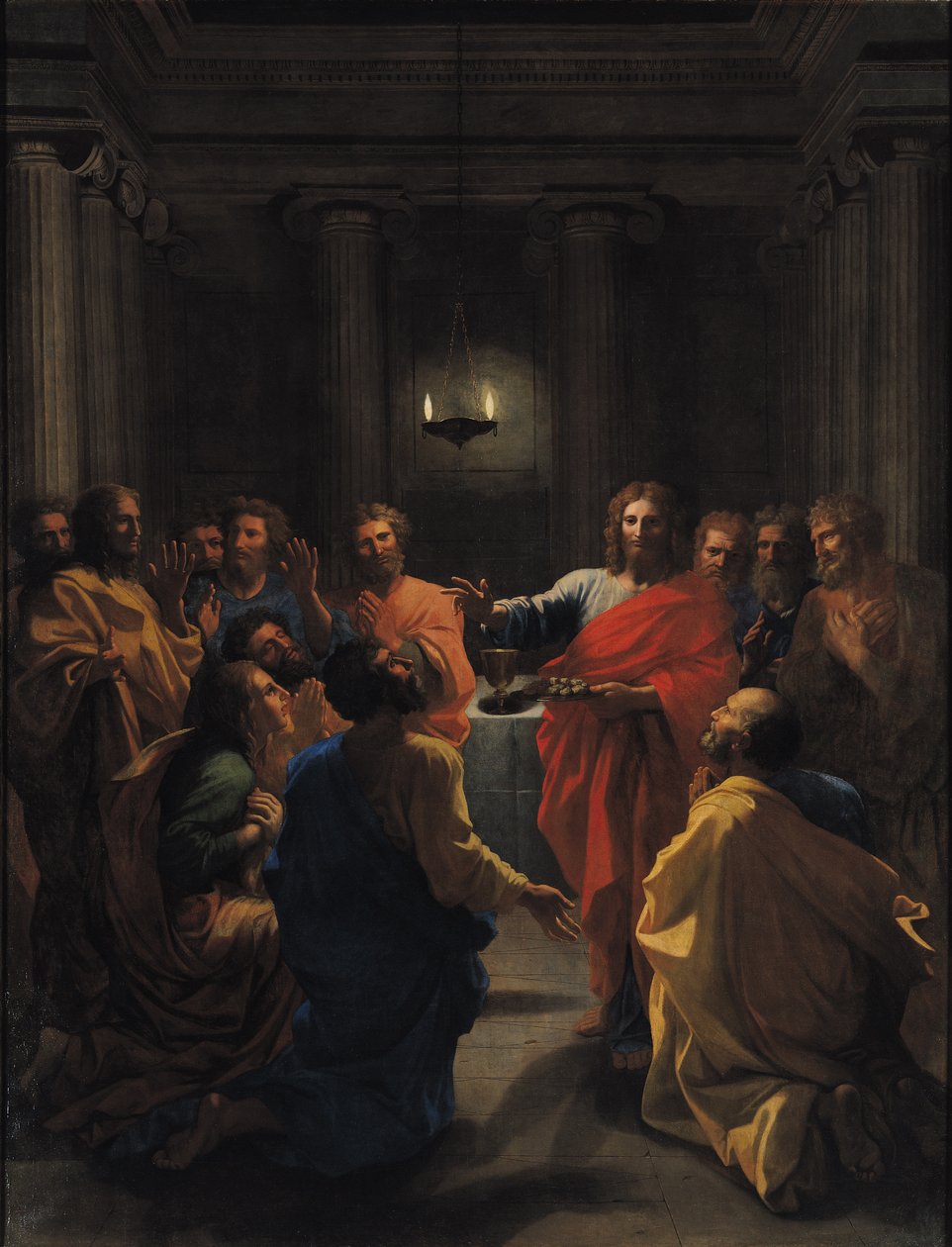 Kristus ustanovující Eucharistii neboli Poslední večeři, 1640 od Nicolas Poussin