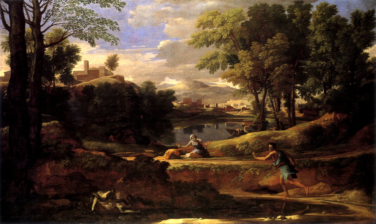 Krajina s mužem zabitým hadem od Nicolas Poussin