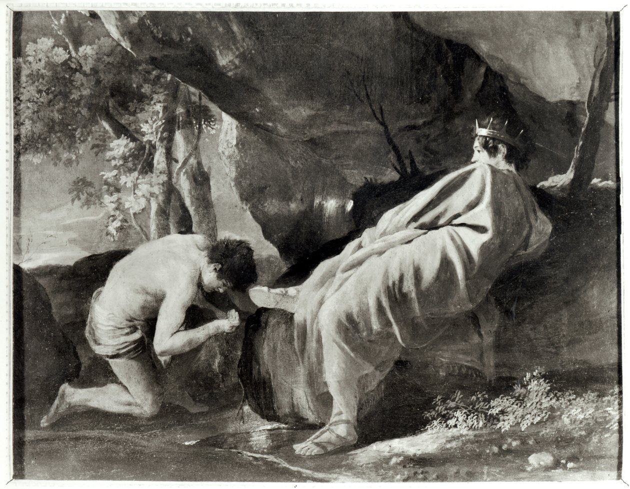 Midas u pramene řeky Pactolus od Nicolas Poussin