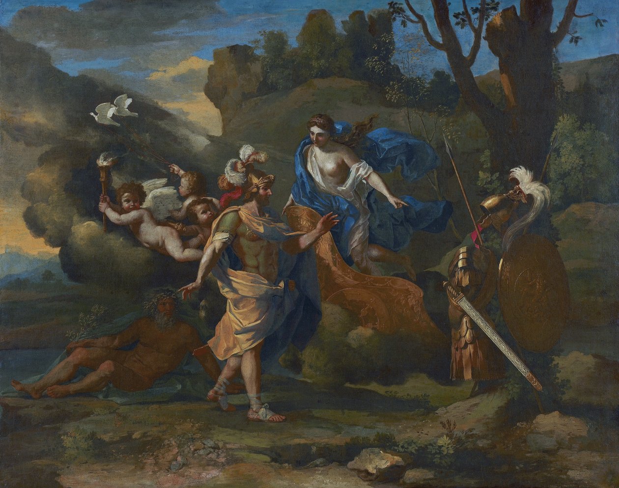 Venuše ukázala své zbraně Aeneasovi od Nicolas Poussin