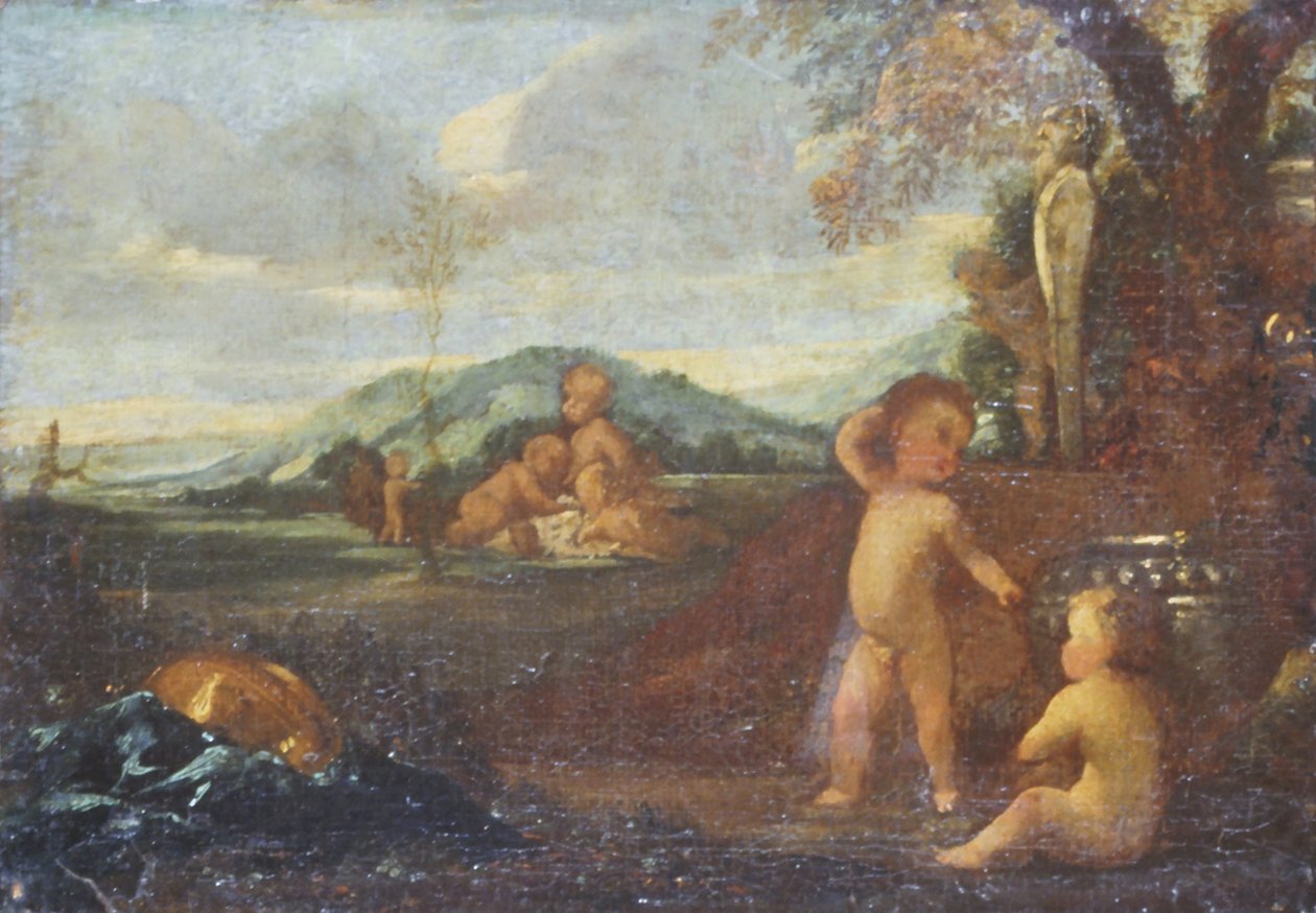 Putti v krajině od Nicolas Poussin