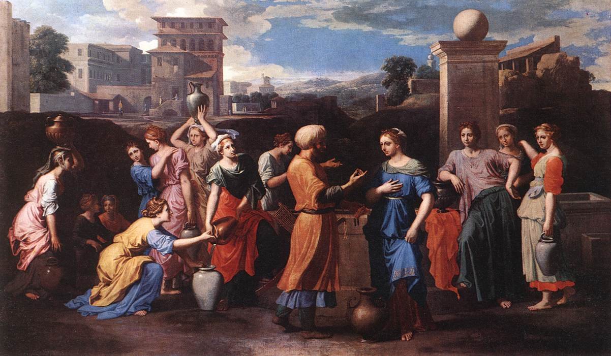 Rebecca u studny od Nicolas Poussin