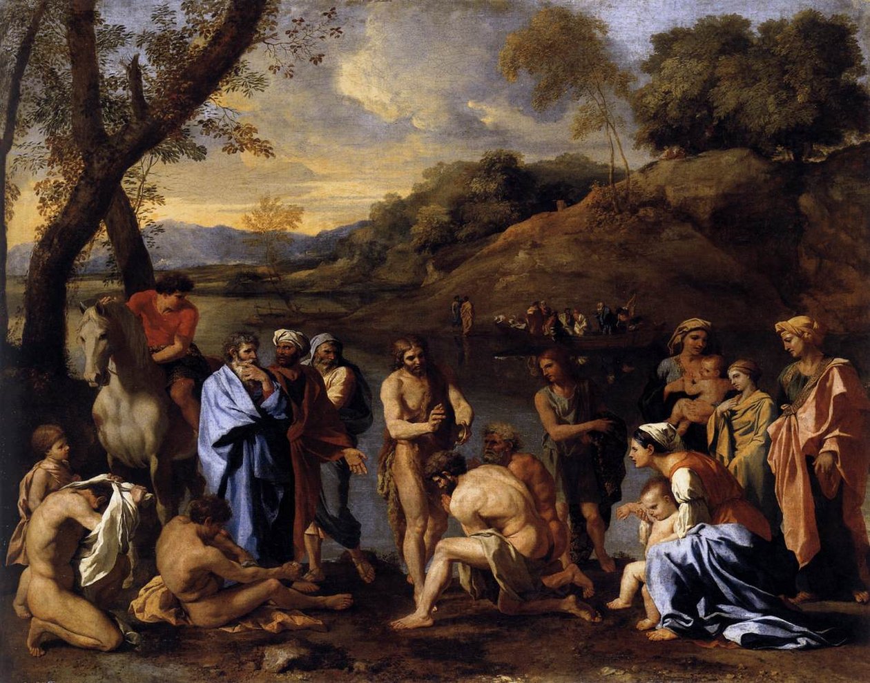 Svatý Jan Křtitel křtí lid od Nicolas Poussin