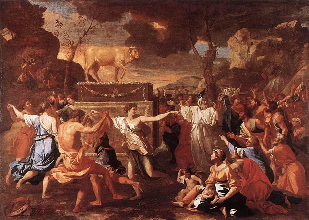 Klanění zlatého telete od Nicolas Poussin