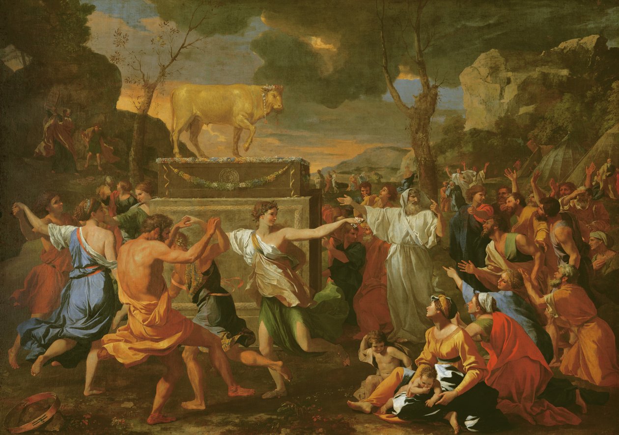 Klanění zlatého telete před rokem 1634 (podrobnosti viz 205592-205594) od Nicolas Poussin