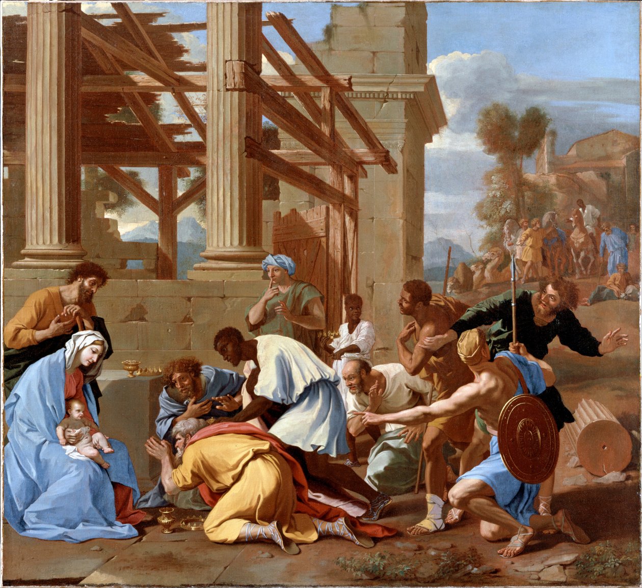 Klanění tří králů od Nicolas Poussin