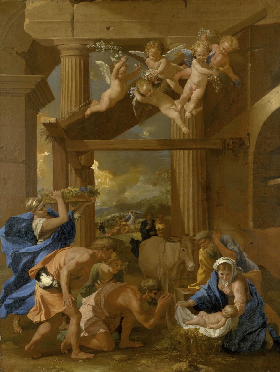 Klanění pastýřů, kolem roku 1633 od Nicolas Poussin