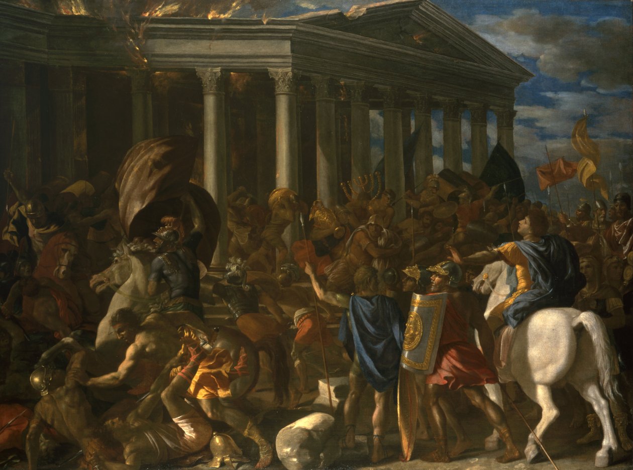 Zničení a pytel jeruzalémského chrámu od Nicolas Poussin