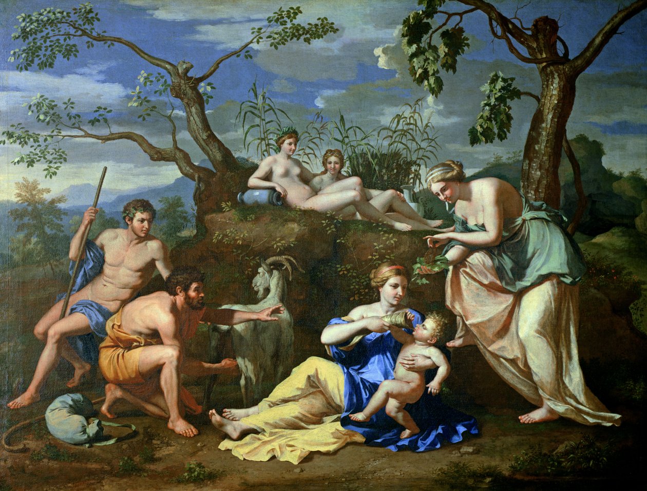 Krmení dítěte Jupiter, kolem roku 1640 od Nicolas Poussin