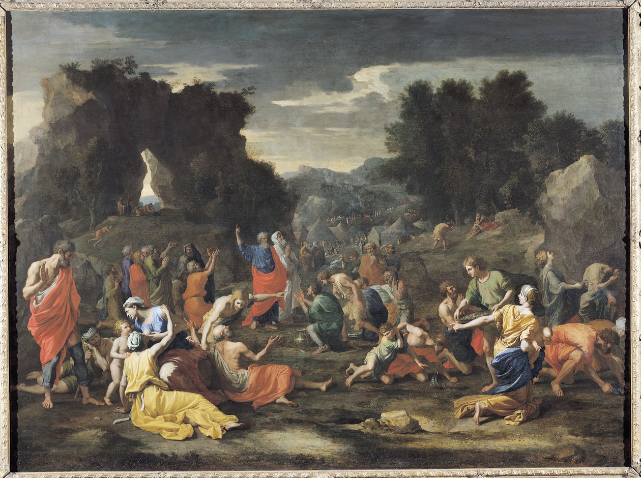 The Gathering of Manna, c.1637-9 od Nicolas Poussin