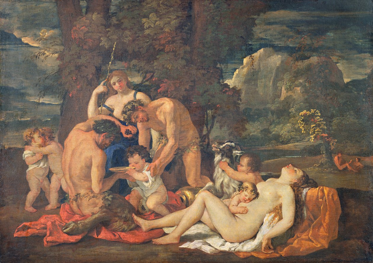 Bakchovo miminko, aneb Malý Bacchanal, c.1624-25 od Nicolas Poussin