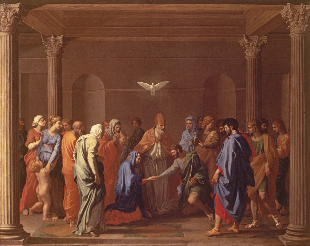 Svatba Panny, c.1638-40 od Nicolas Poussin