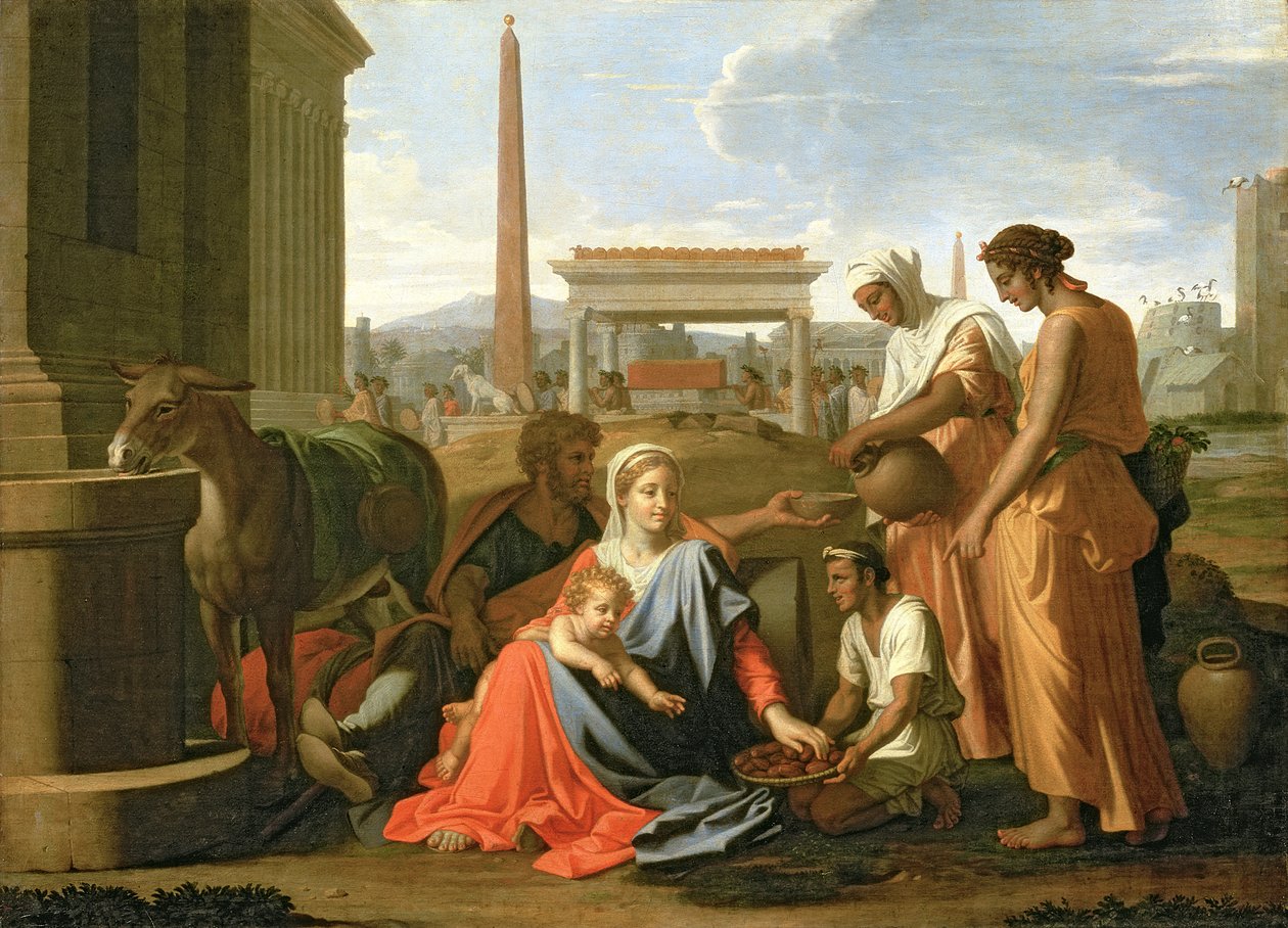 Zbytek na útěku do Egypta od Nicolas Poussin