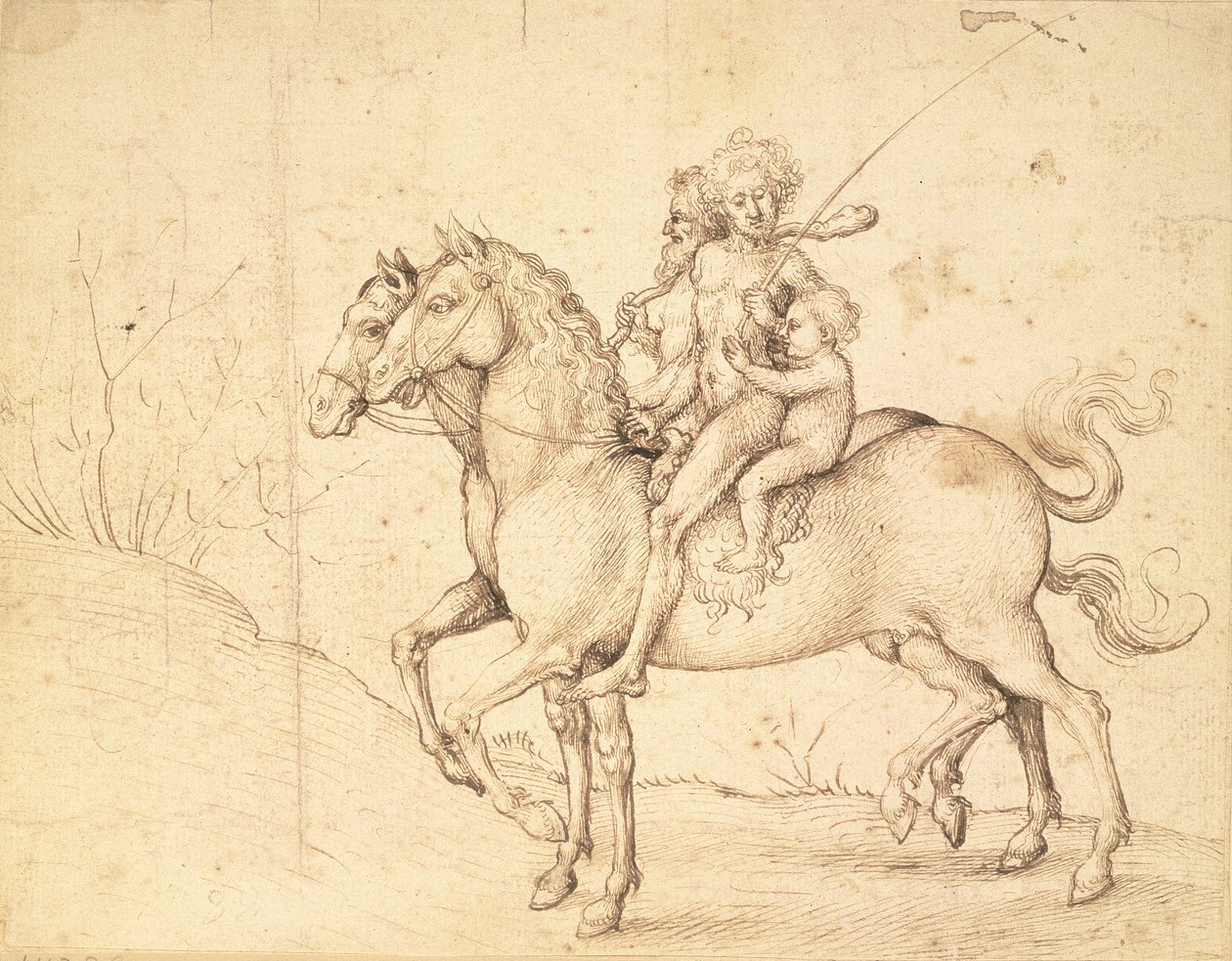 Pohled na římskou Campagna, počátek 40. let 17. století (štětec a hnědá barva na černé křídě) od Nicolas Poussin