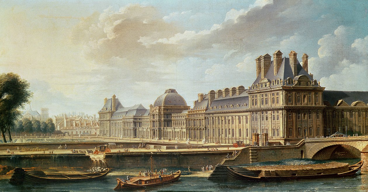 Palác a zahrada Tuileries, 1757 od Nicolas Raguenet
