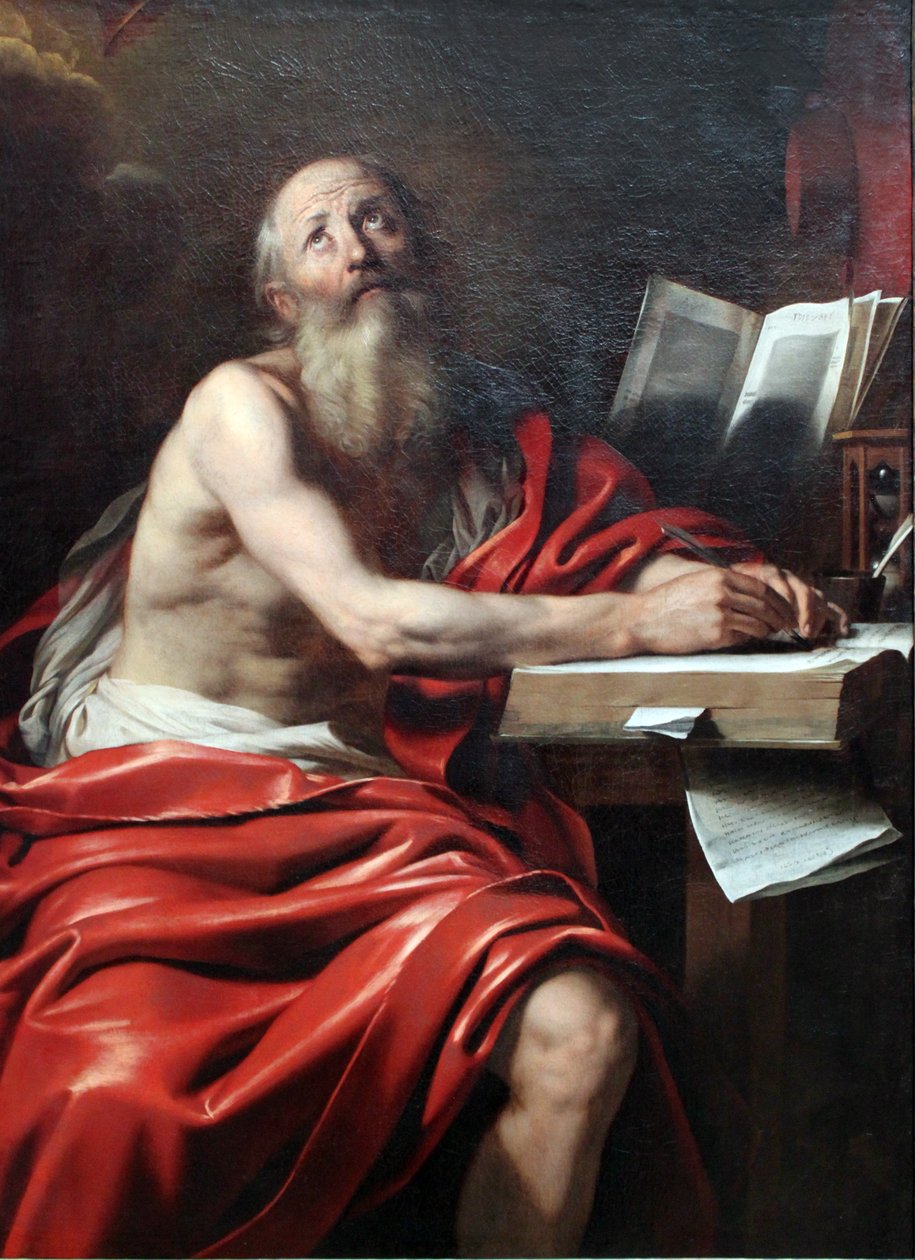 Psaní svatého Hieronyma od Nicolas Regnier