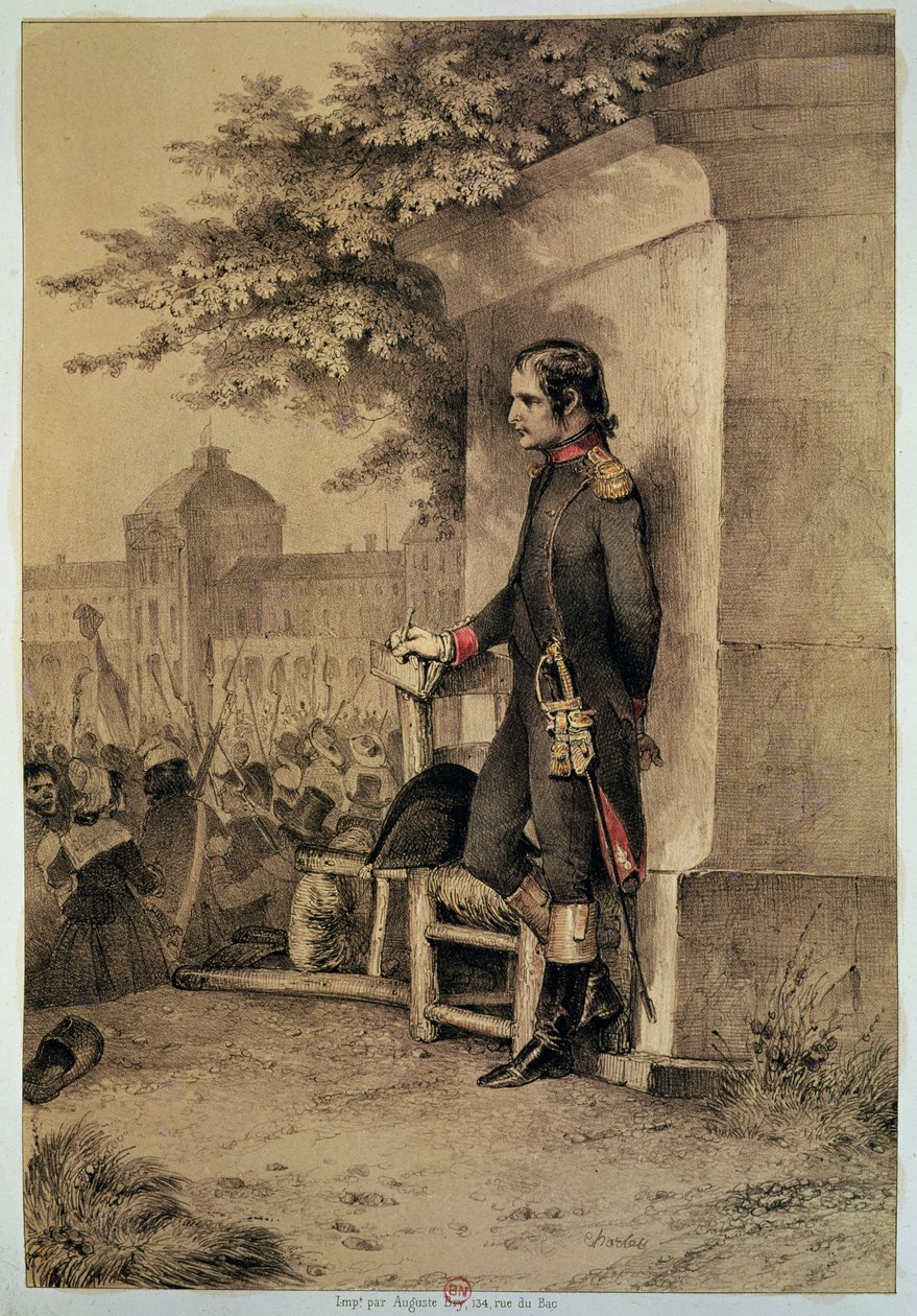 Napoleon I. (1769-1821) při obléhání Tuileries, 10. srpna 1792 od Nicolas Toussaint Charlet