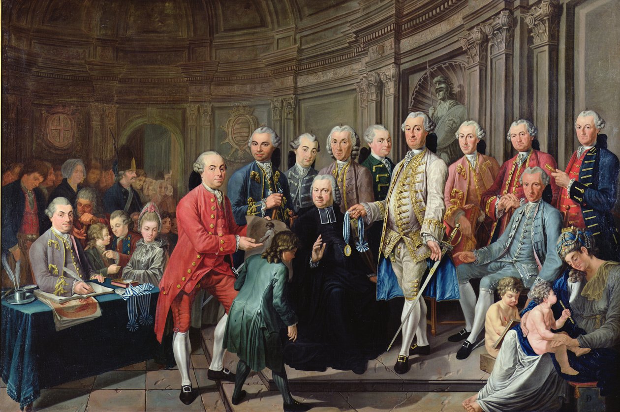 Distribuce cen Akademie za kresbu a malbu v Dunkerque v roce 1755 od Nicolas Truit
