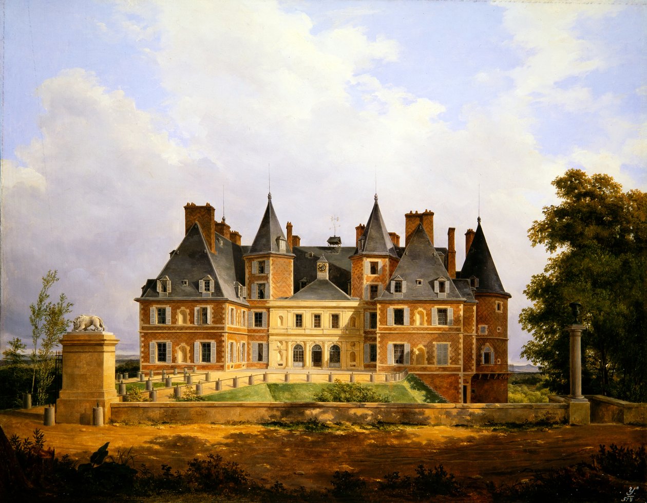 Pohled na francouzský zámek od Nicolas Alexandre Barbier