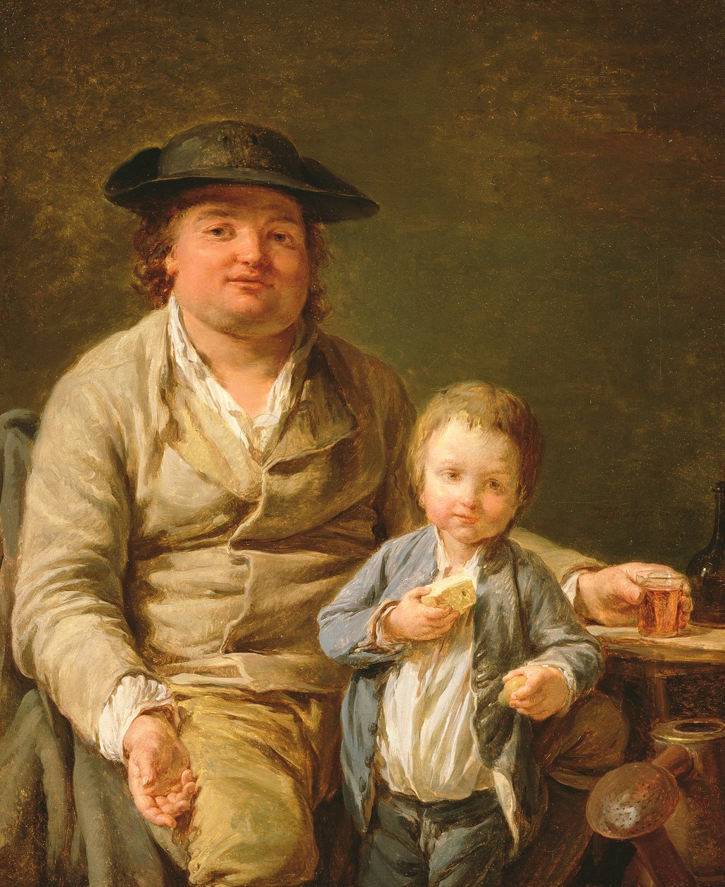 Zahradník s dobrou náladou, 1777 (olej na plátně položeném na panelu) od Nicolas-Bernard Lepicie