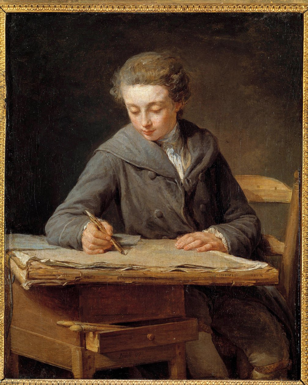 Malému karikaturistovi: portrét Carle Verneta je 14 let. Carle Vernet, francouzský malíř (1758-1836), vychovaný autorem tohoto obrazu, Nicolasem Bernardem Lepiciem (1735-1784). Olej na plátně od Nicolas Bernard Lepicie