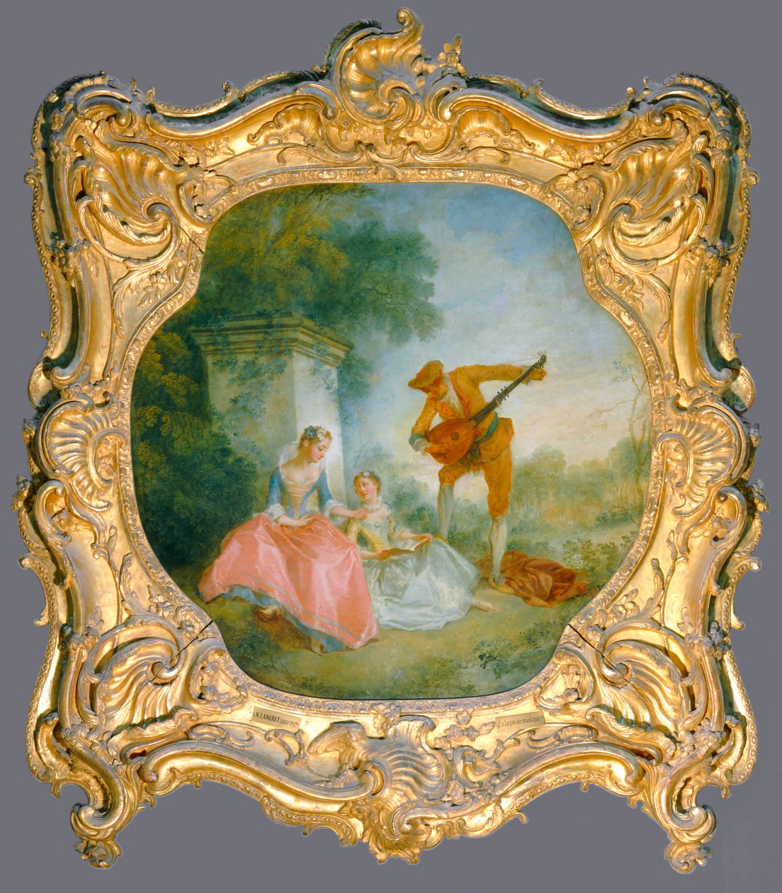 La lecon de musique - Hodina hudby ... od Nicolas (attr. to) Lancret
