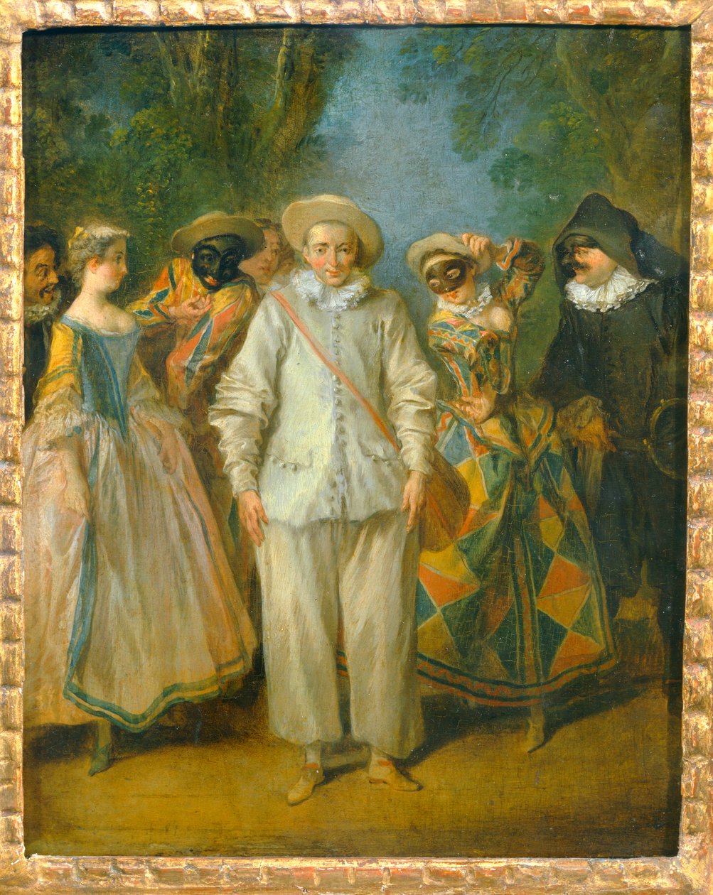 Les acteurs de la Comedie italienne - Herci italské komedie ... od Nicolas (attr. to) Lancret