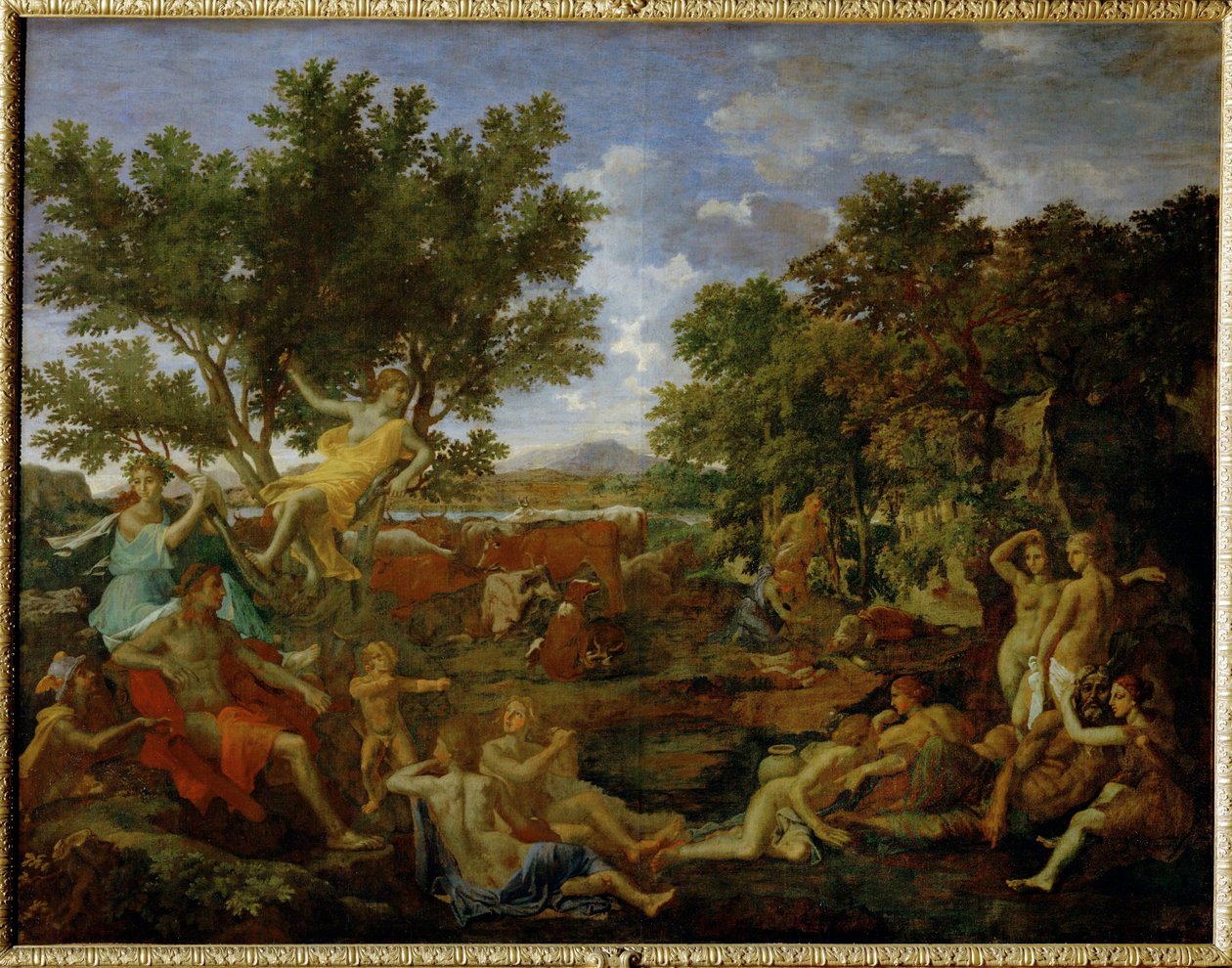 Apollon amoureux de Daphne - Apollón zamilovaný do Dafné ... od Nicolas (attr.to) Poussin
