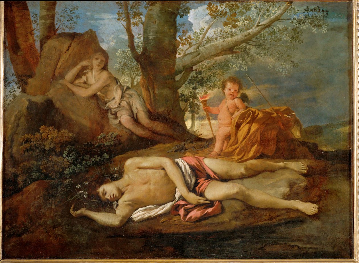 Echo a Narcis... od Nicolas (attr.to) Poussin